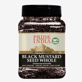 Pride of India – Black Mustard Seed – Gourmet & Vegan Indian Spice – Pungent/Spicy Flavor – Dry Seasoning - Gluten & GMO Free – Easy to Use – 8 oz. Me