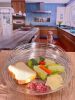 Designer Swirl 12" Acrylic Dinner Plates Set of 4, Crystal Clear Plastic Plates Reusable