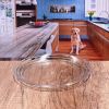 Designer Swirl 12" Acrylic Dinner Plates Set of 4, Crystal Clear Plastic Plates Reusable