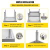 VEVOR Stainless Steel Equipment Grill Stand, 24 x 24 x 24 Inches Stainless Table, Grill Stand Table with Adjustable Storage Undershelf