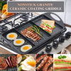 3 in 1 Flat Top Grill Griddle,Griddle Pan for Stove Top Double Burner Grill,Aluminum Pancake Griddle