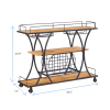 Kitchen Cart 3-Drawer Removable Storage Rack Trolley Cart with Rolling Wheels