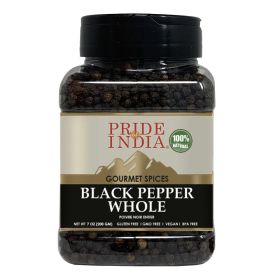 Pride of India – Black Peppercorn Whole – Gourmet & Culinary Spice – Full Bodied (Value: Spices)
