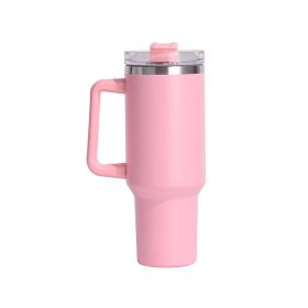 Vacuum Mug 40oz Insulated Mug with Lid & Straw (Color: Pink, Type: Insulated Mug)