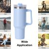 40oz large capacity tumbler, With Handle And Straw Lid
