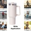 40oz large capacity tumbler, With Handle And Straw Lid