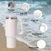 40oz large capacity tumbler, With Handle And Straw Lid