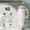 40oz large capacity tumbler, With Handle And Straw Lid