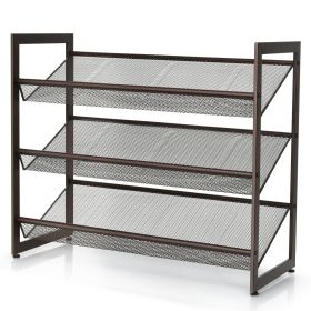 Adjustable to Flat or Slant Shoe Organizer Stand (size: 3-Tier)