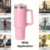 40oz large capacity tumbler, With Handle And Straw Lid