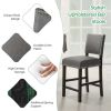 38.5/43.5 Inch Set of 2 Counter Height Chairs with Solid Rubber Wood Frame