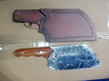 Forged Large Thick Ring Small Kitchen Knife Butcher Knife Slicing Knife (style: Knife and scabbard)