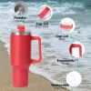 40oz large capacity tumbler, With Handle And Straw Lid