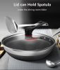 KBH Non-stick Wok, 316L Stainless Steel Stir-fry Pan, Less Oil Honeycomb Wok